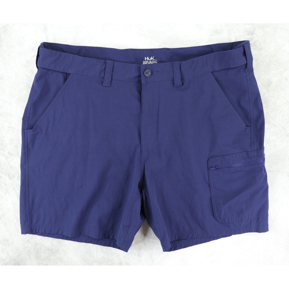 Huk Next Level Short 7" Men's XXL Blue Performance Fishing Cargo H2000173
